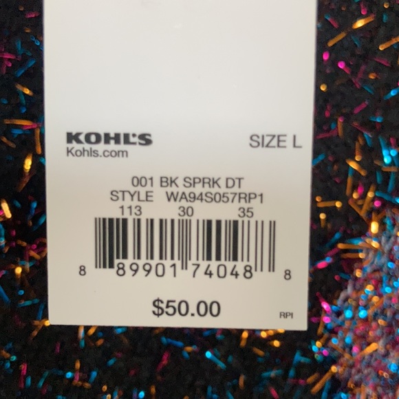 Offer $10 Apt 9 black multi color metallic accent polka dot retro sweater L - Picture 11 of 17